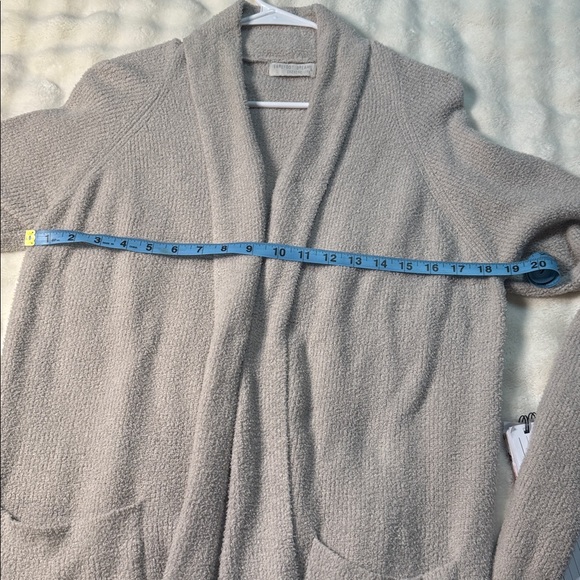 BAREFOOT DREAMS Cozy Chic Lite Cardigan Beige Soft Knit Pockets - Picture 9 of 9